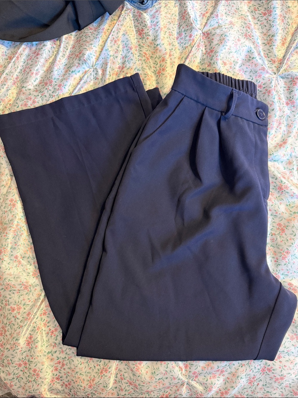 Wide Leg Navy Dress Pants